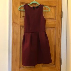 Topshop maroon high neck dress